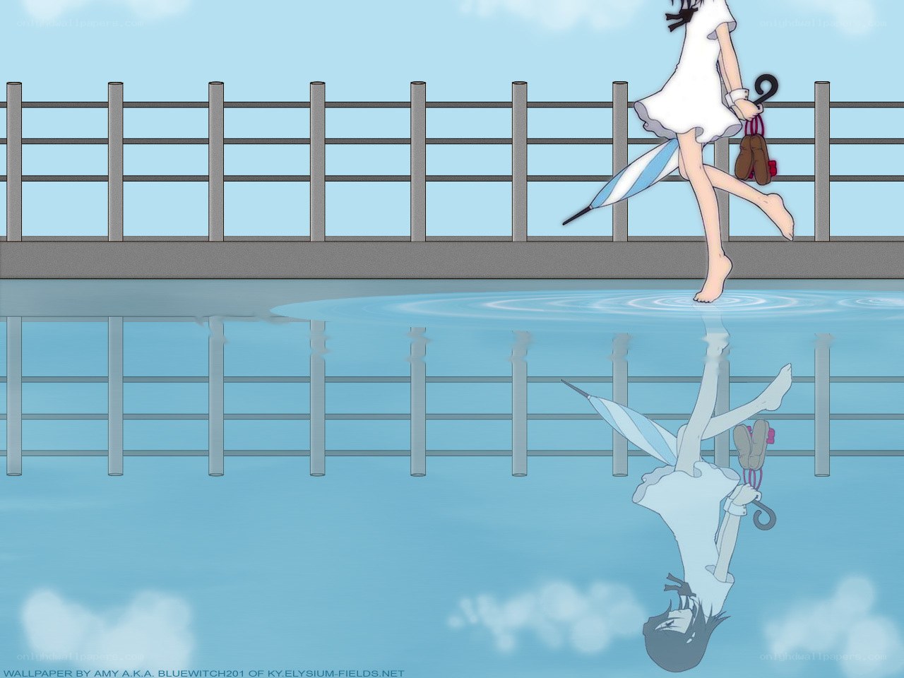 girl walking on bridge