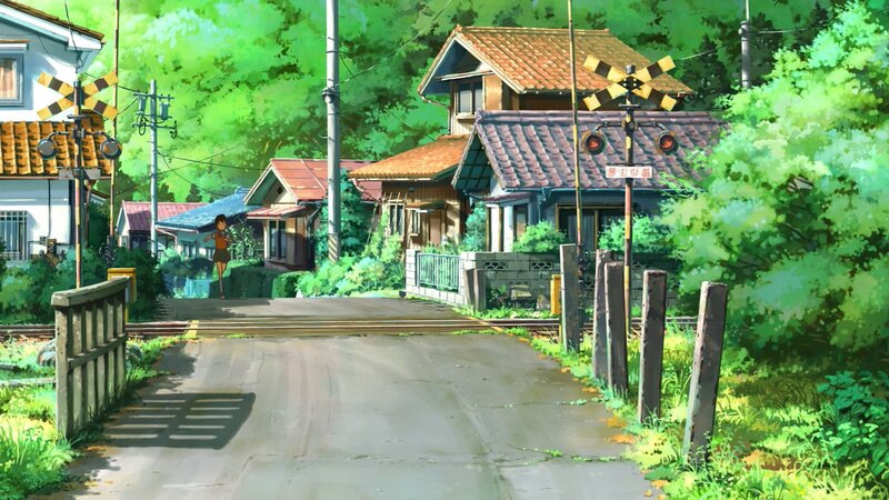Girl Walking on Road — Green