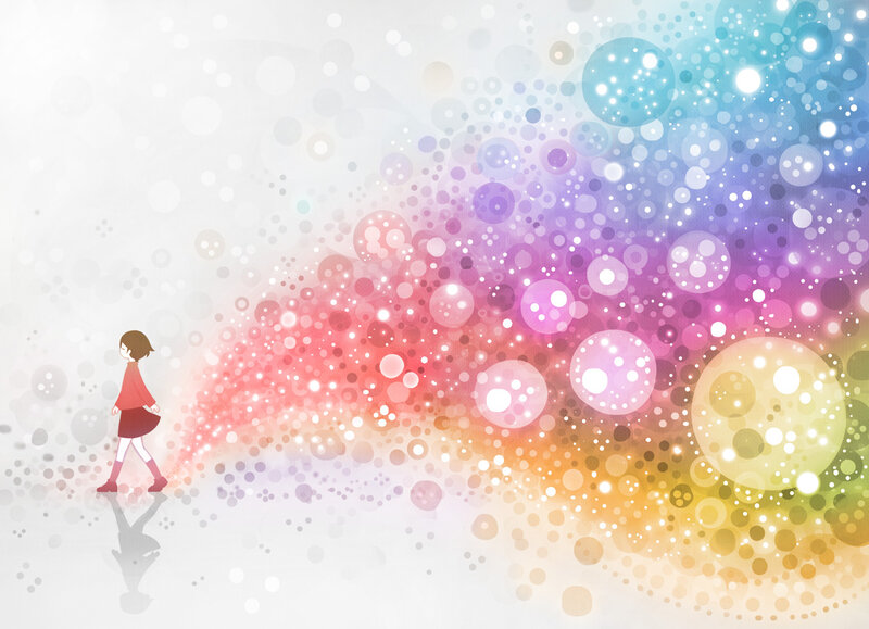 Girl Walking on Sparkles