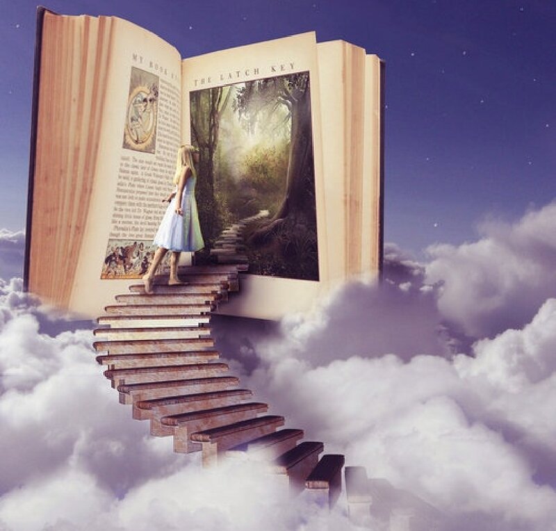 Girl Walking on Stairs