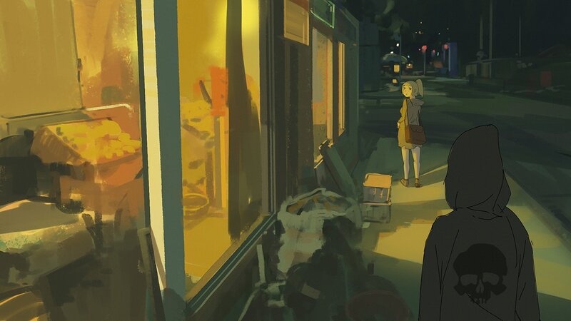 Girl Walking on Street