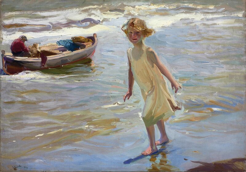 Girl walking on the beach