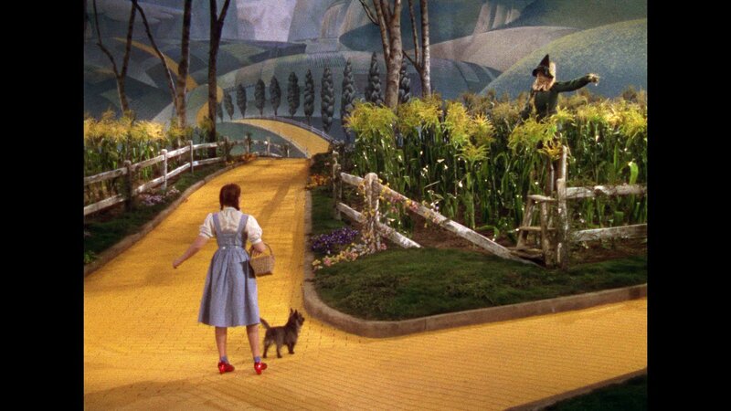 Girl Walking on Yellow Brick Road