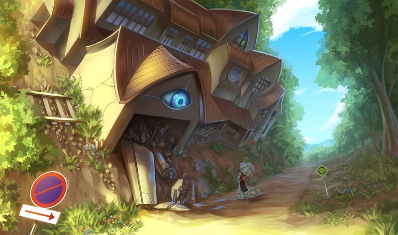 Girl Walking Past House