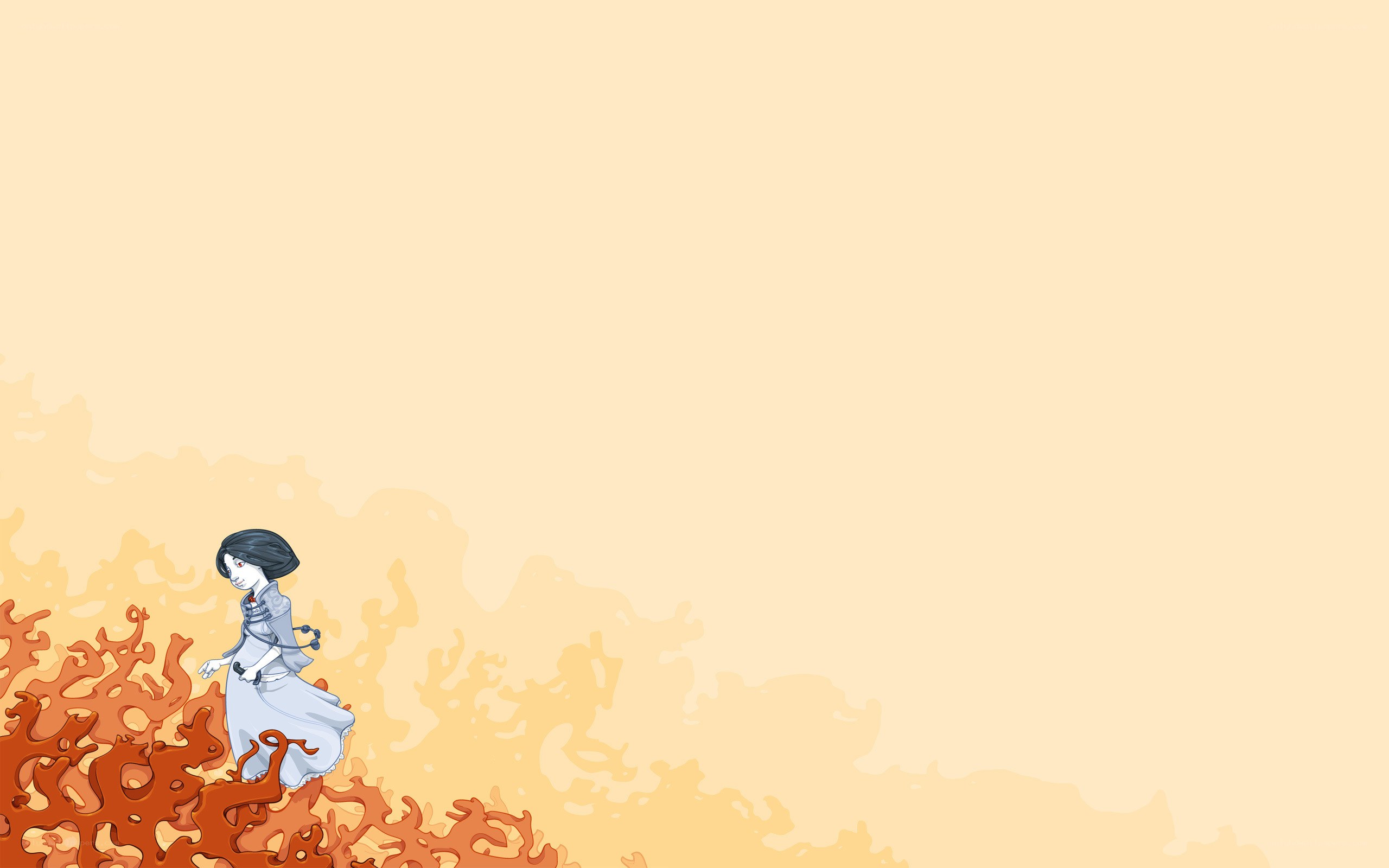girl walking through fire