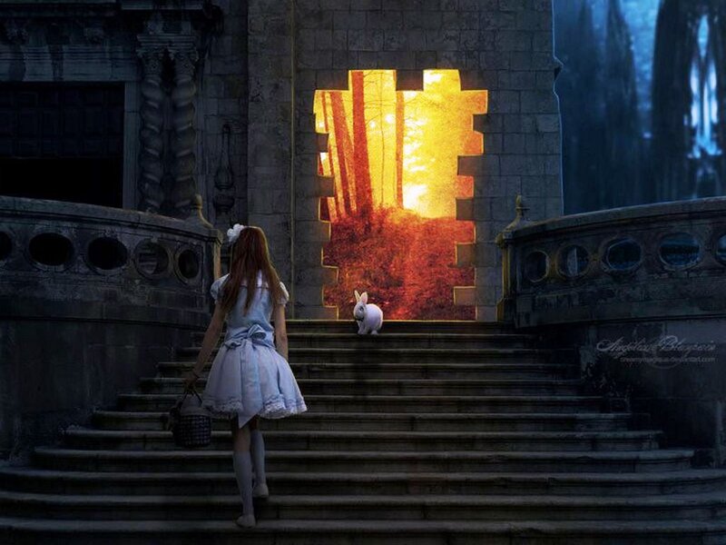 Girl Walking Up Stairs