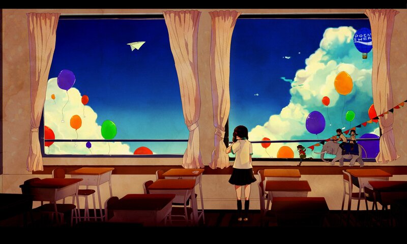 Girl watching a dreamy scene