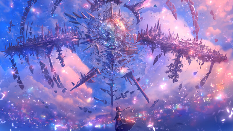 Girl Watching a Shattered World
