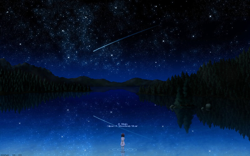 Girl watching a shooting star
