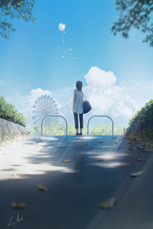 Girl Watching Balloon