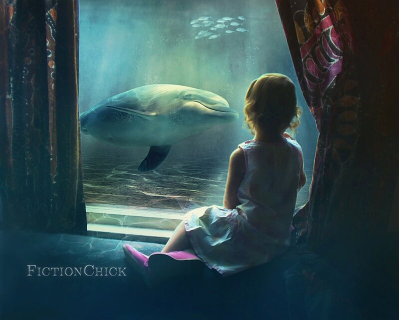 Girl Watching Dolphin