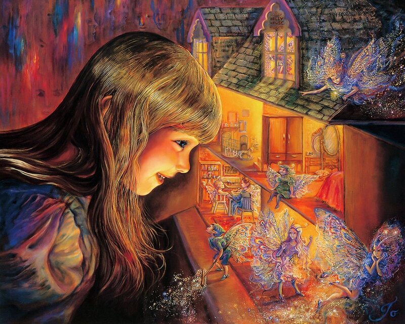 girl watching fairies at night