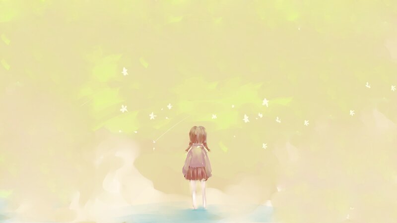 girl watching stars in a dream