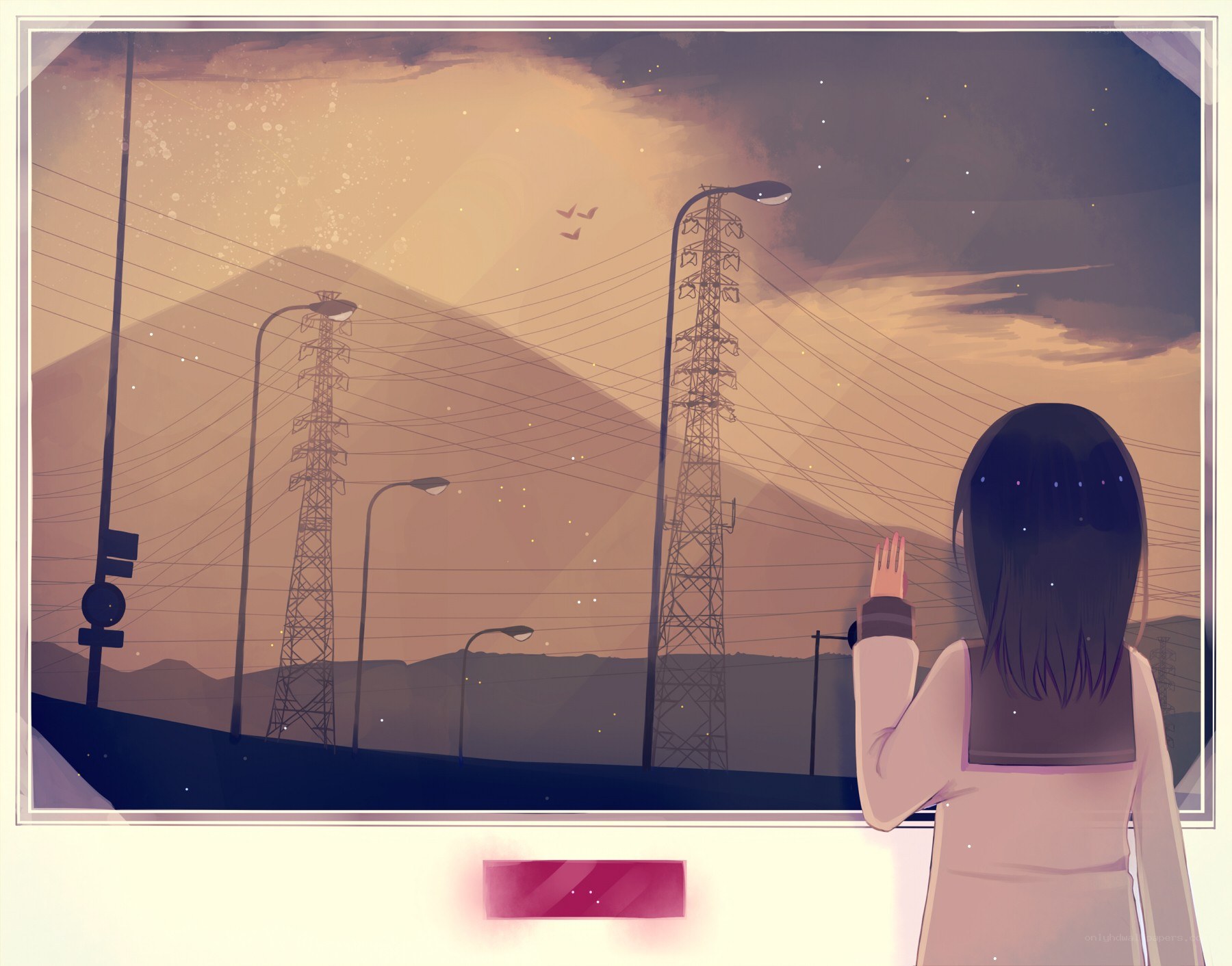 girl watching sunset