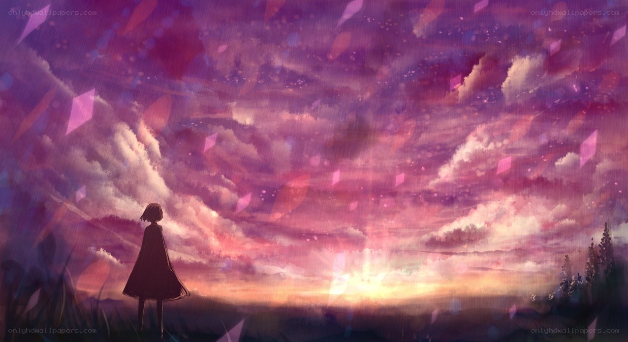 girl watching sunset