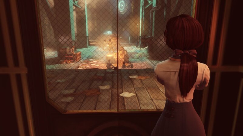 girl watching through a window