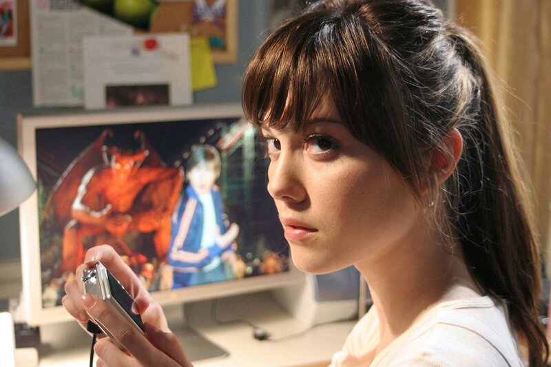 Girl watching video on phone