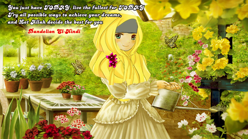Girl Watering Flowers — Yellow
