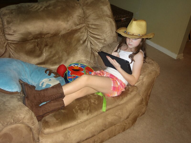 Girl Wearing Cowboy Hat — Brown, Relaxed