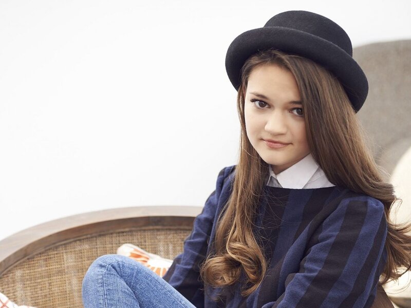 Girl Wearing Hat — Blue