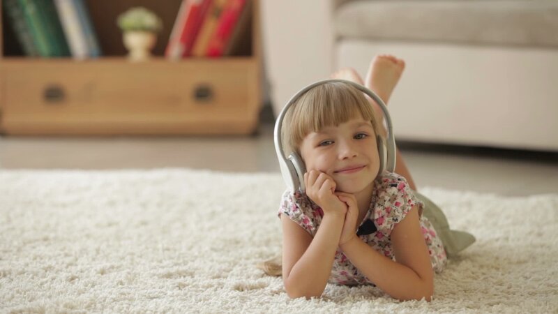 Girl Wearing Headphones