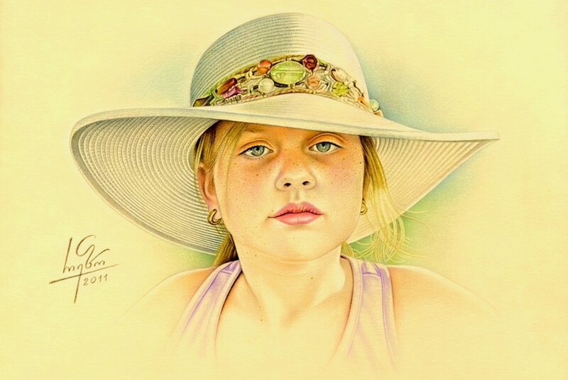 Girl Wearing Sun Hat