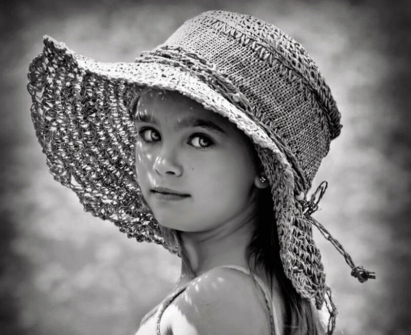 Girl Wearing Woven Hat
