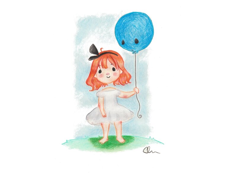 Girl with a blue balloon