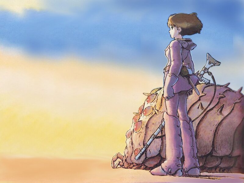 girl with a creature in the desert