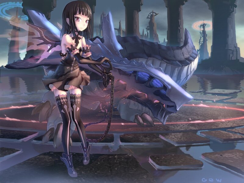 girl with a dragon companion