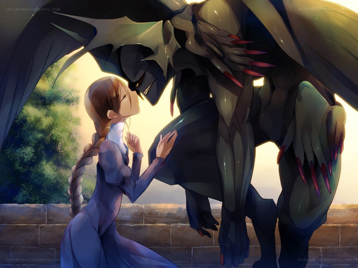 Girl with a dragon creature