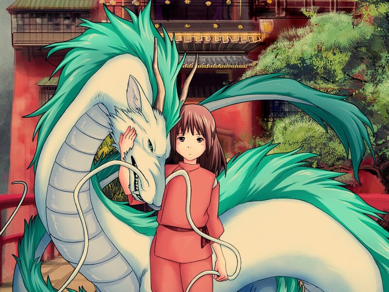 Girl with a Dragon — Green, Serene, Anime