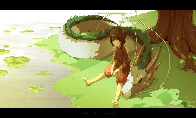 Girl with a Dragon — Green, Serene