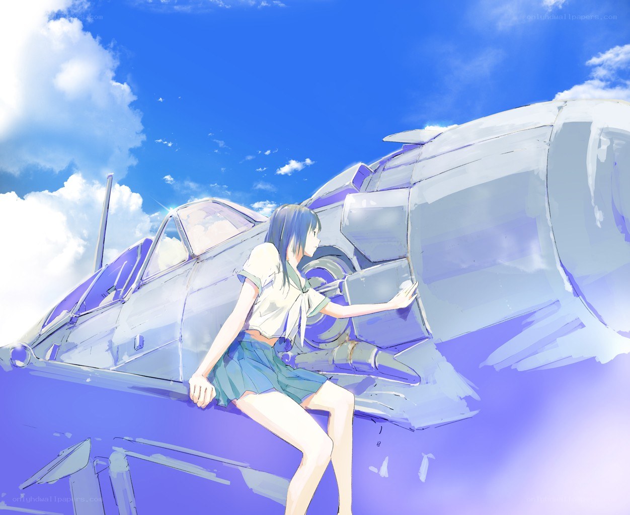 Girl with a fighter plane
