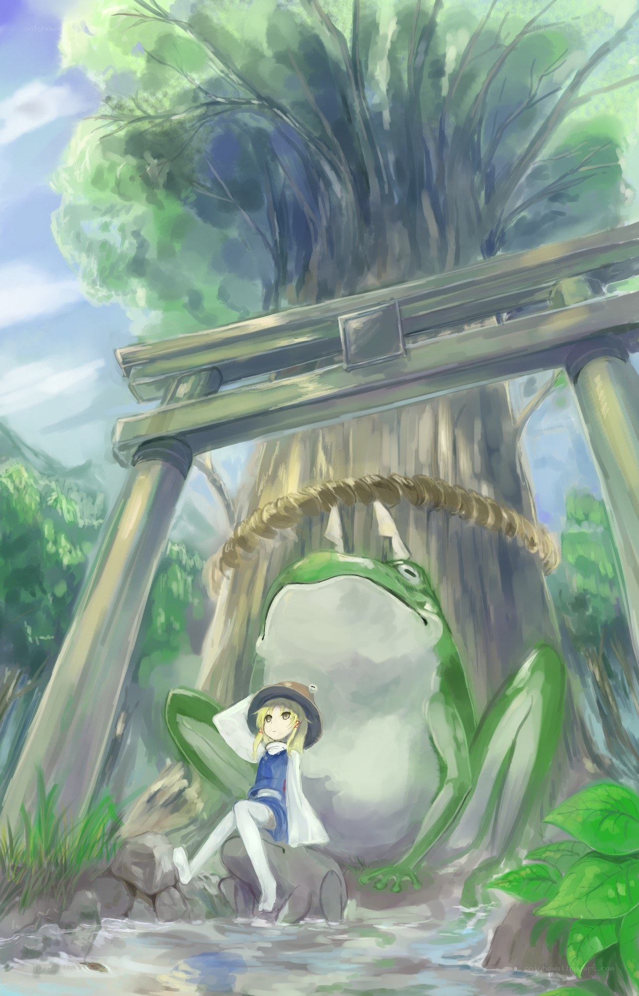 Girl with a giant frog