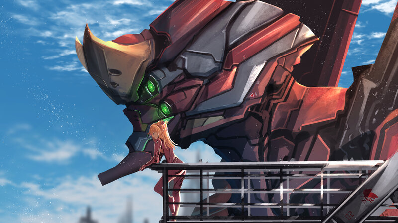 Girl with a Giant Robot — Blue