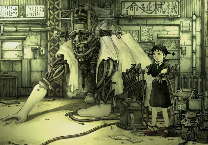 Girl with a giant robot