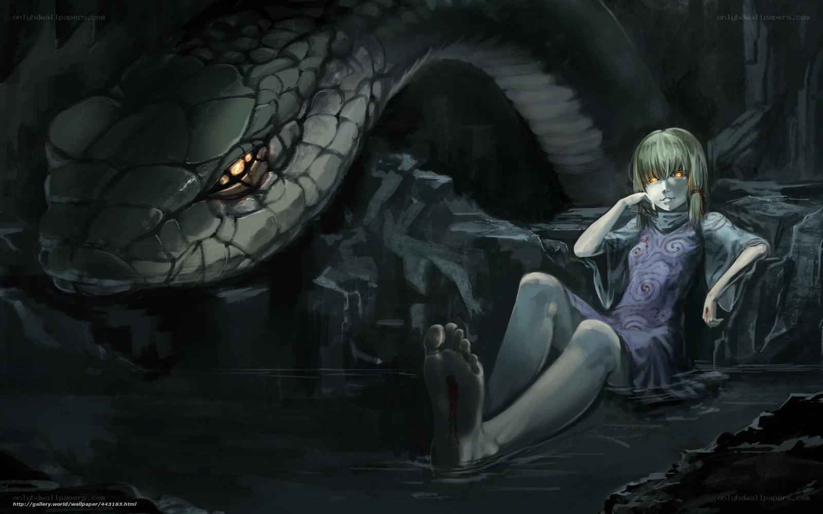 Girl with a giant snake