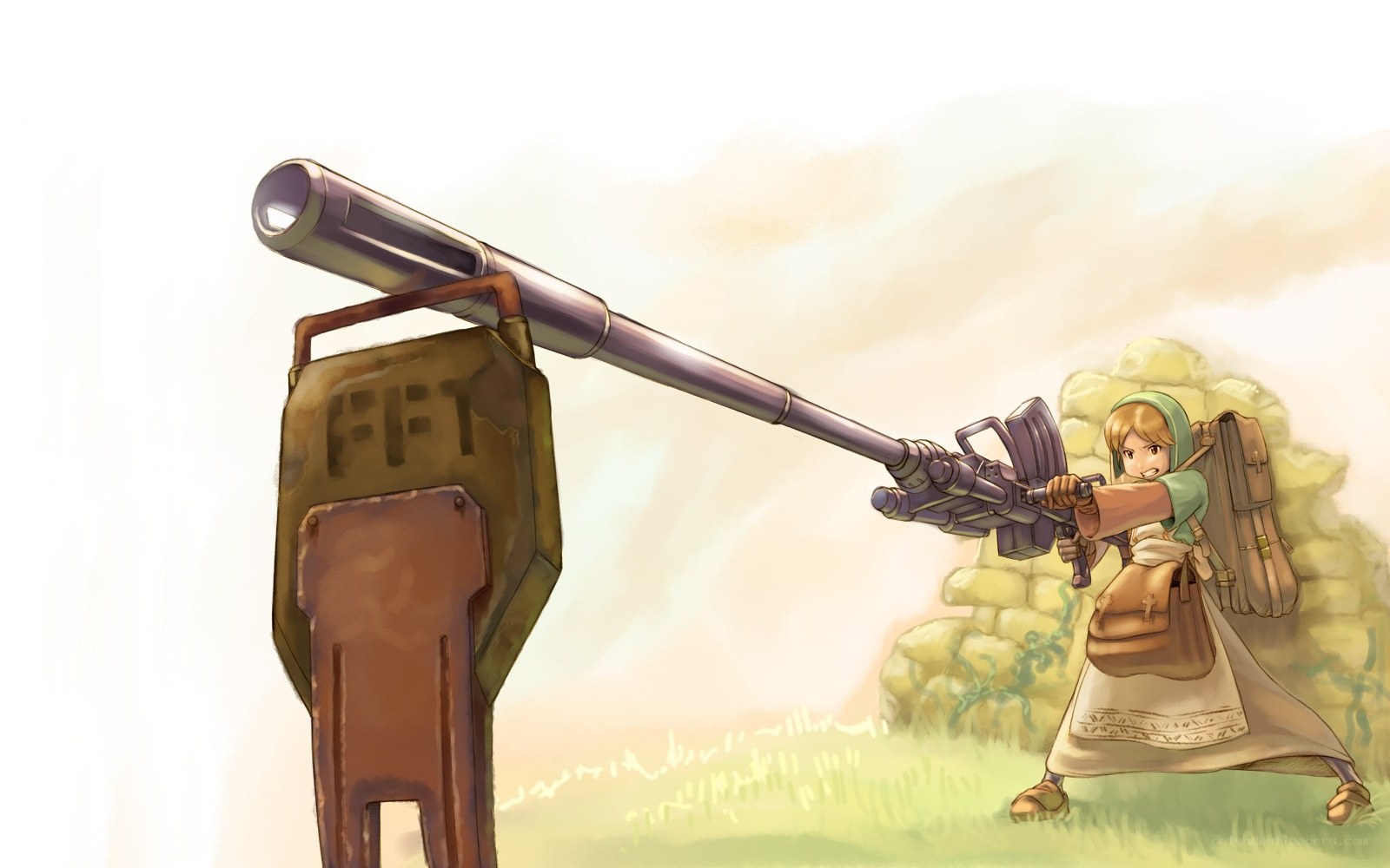 Girl with a large cannon