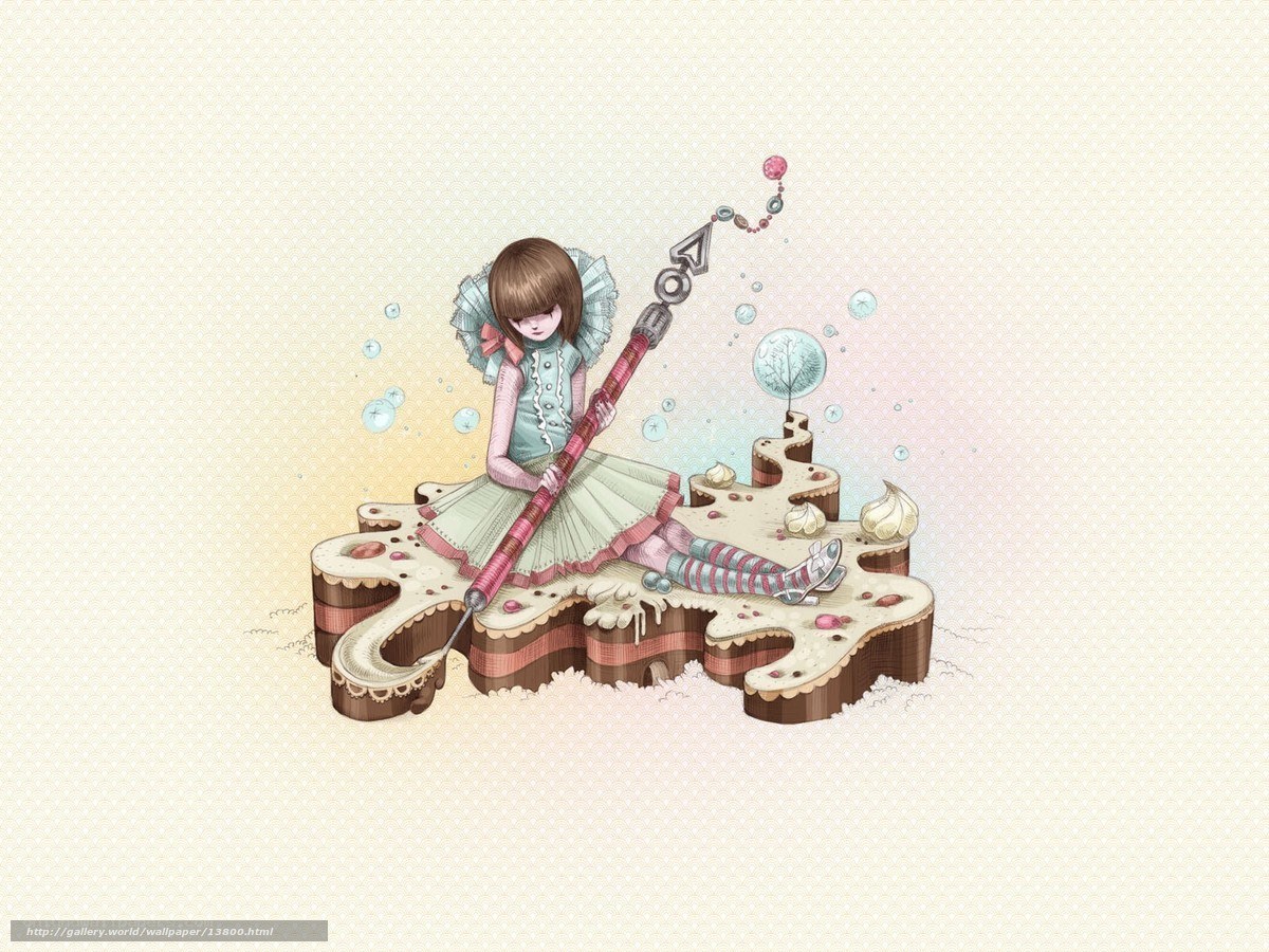 girl with a magical staff