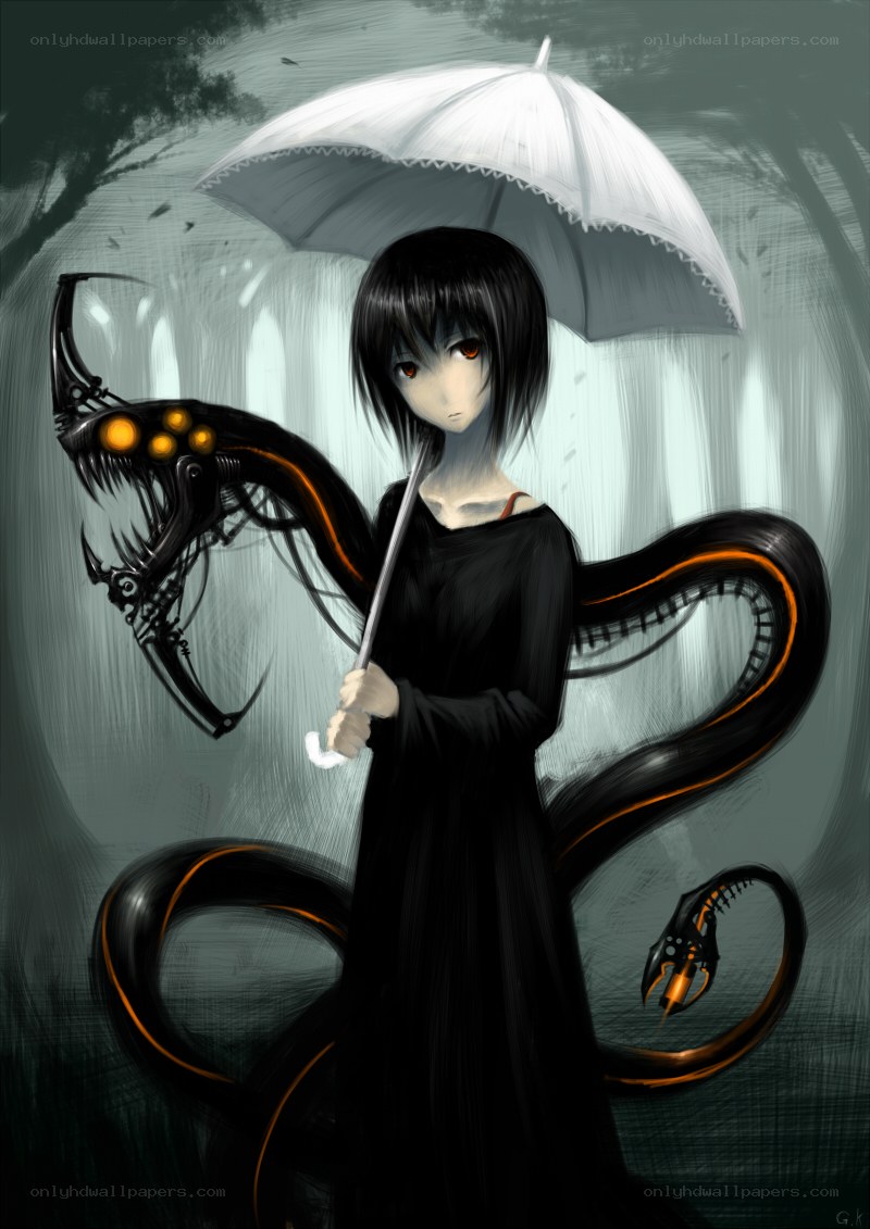 Girl with a mechanical snake