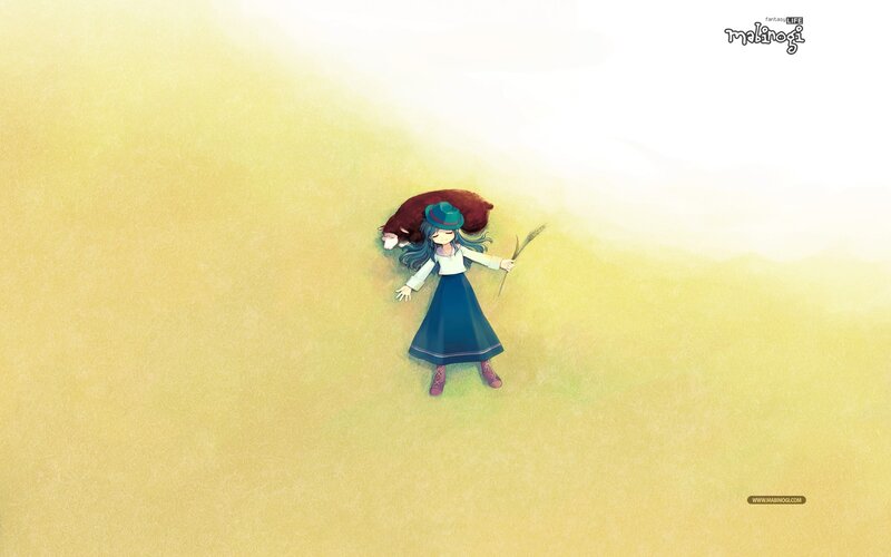 girl with a sheep in a field