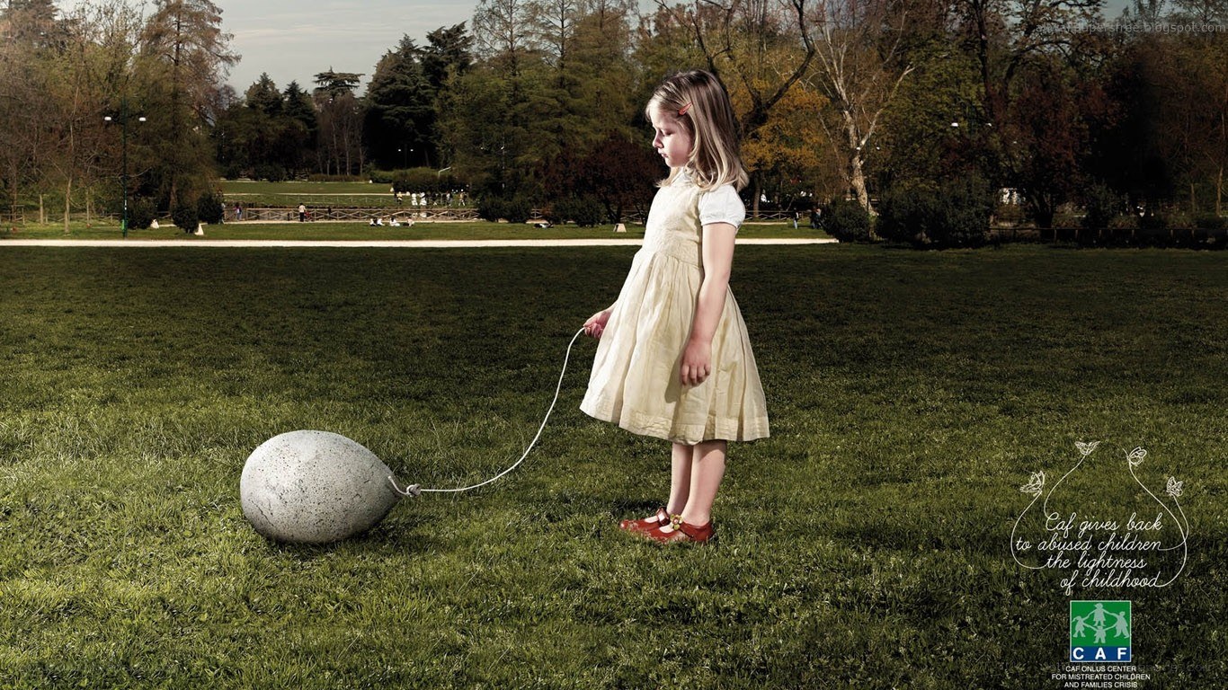 Girl with a stone balloon