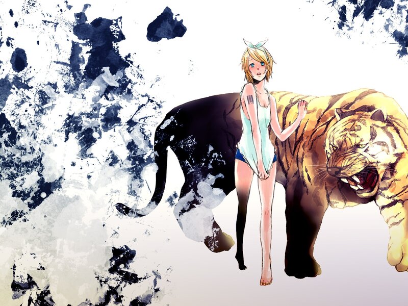 girl with a tiger