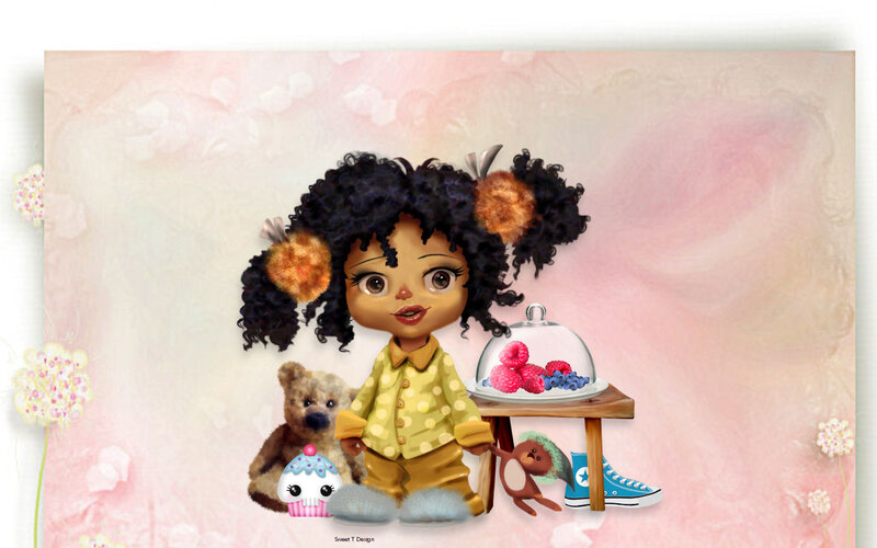 Girl with Afro Puffs