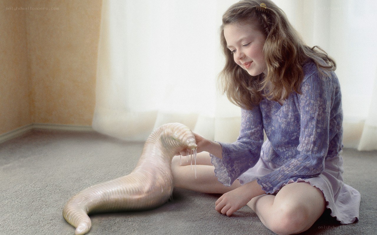 Girl with alien creature