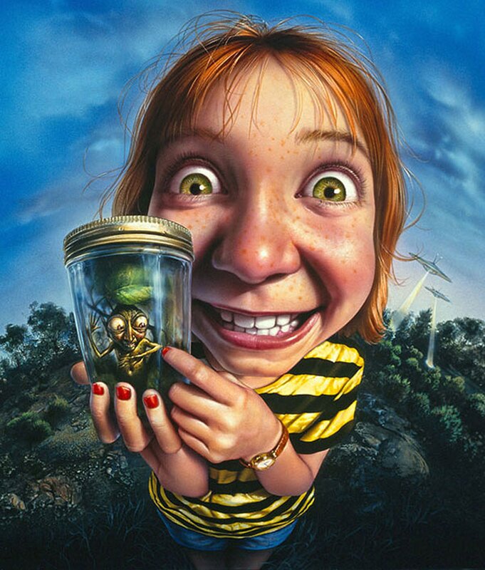 Girl with alien in a jar