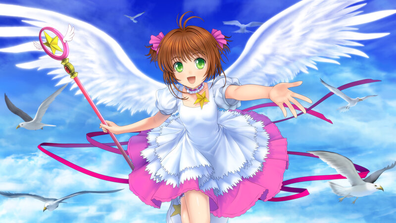 Girl with Angel Wings — Blue, Joyful