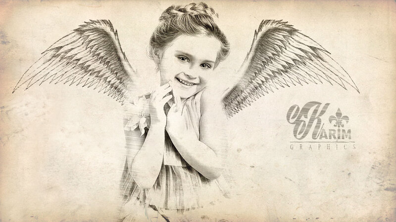 Girl with Angel Wings — Brown