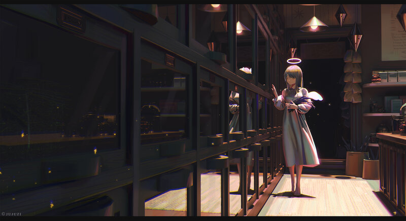 Girl with Angel Wings — Purple
